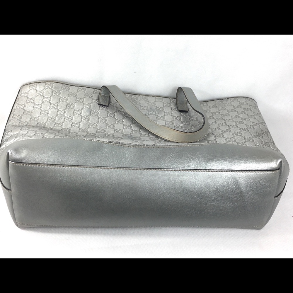 💎HUGE PLATINUM GUCCI LEATHER TOTE - Picture 13 of 16